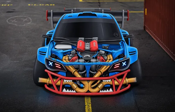 Auto, Figure, Machine, Engine, Car, Art, EVIL, The front
