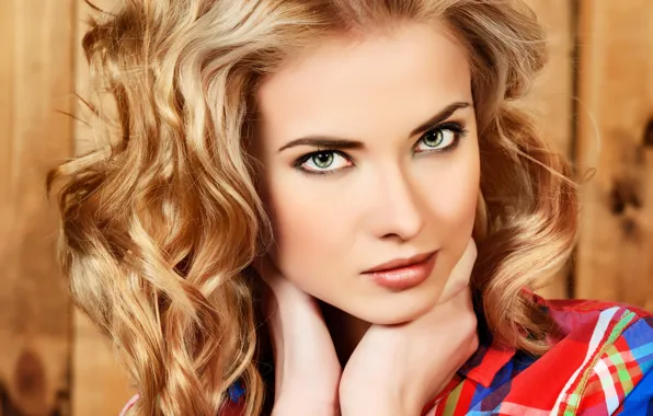 Look, close-up, face, portrait, hands, makeup, hairstyle, blonde