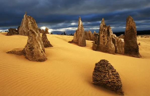 Nature, rocks, desert, Australia, Nambung Desert