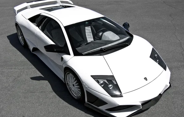 White, supercar, spoiler, lamborghini murcielago lp640, Lamborghini