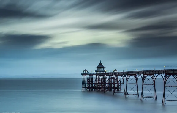 Picture sea, the sky, landscape, bridge