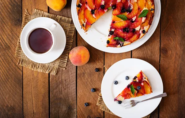 Picture berries, tea, the sweetness, fruit, cakes, fruit pie