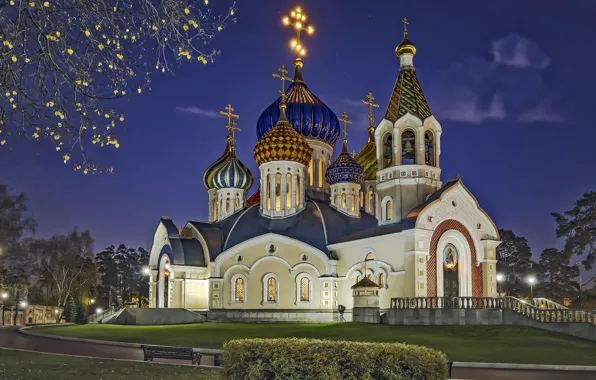 Picture landscape, nature, the evening, temple, Peredelkino, Vyacheslav Biryukov