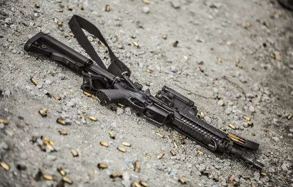 Weapons, machine, gravel, sleeve, AR-15, assault rifle