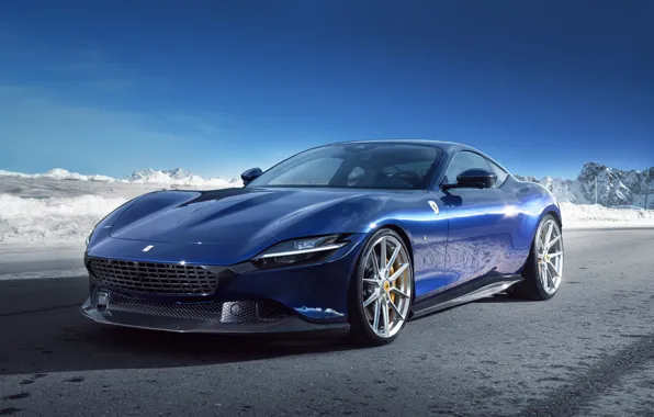 Mountains, Blue, Snow, Ferrari, Ferrari, Blue, Mountain, Snow