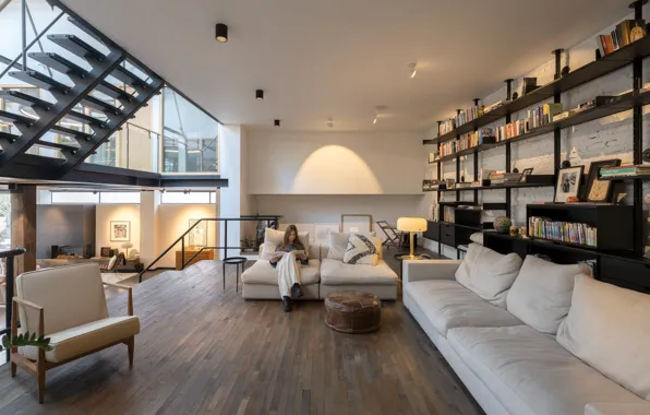 Design, style, Villa, interior, library, Netherlands, Amsterdam, living room