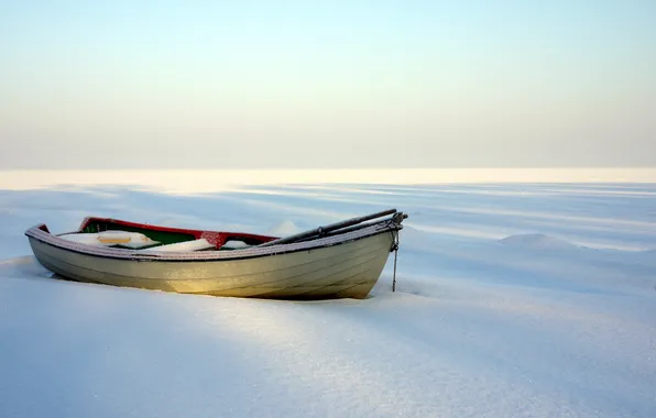 Picture snow, nature, background, boat