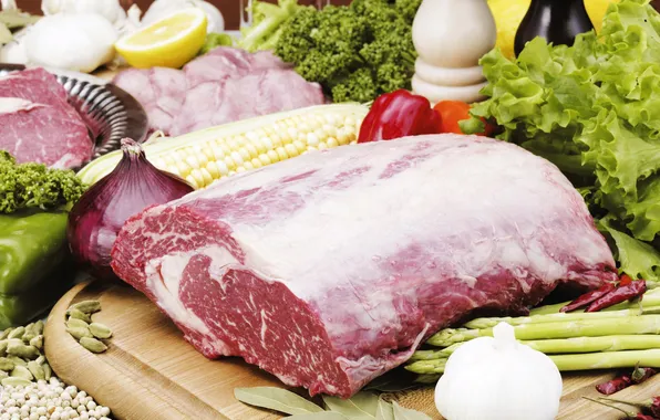 Photo, food, garlic, products, meat