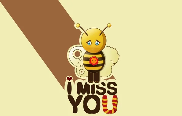 Bee, the inscription, vector, sad