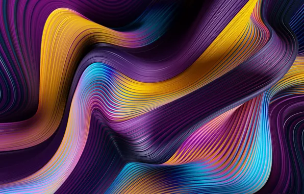 Picture wave, line, pattern, paint, the volume