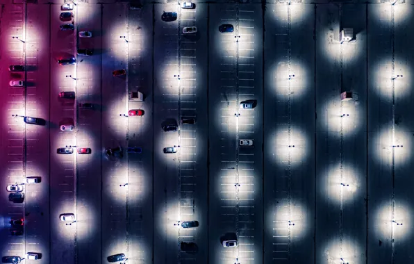 Picture lights, Parking, cars, Sergey Poletaev, Sergei Poletaev