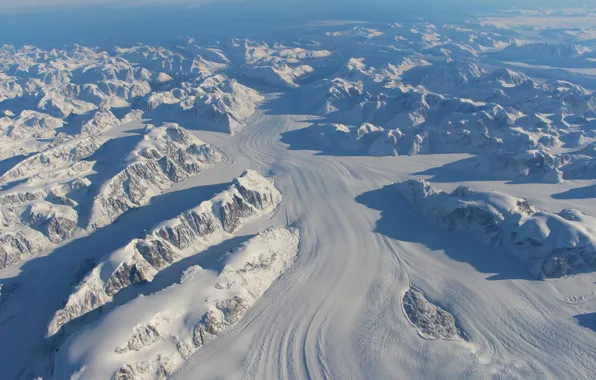 Snow, view, the, Greenland