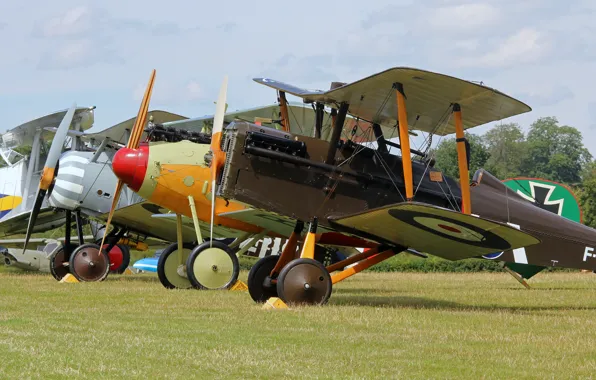 Aviation, retro, fighters, the airfield