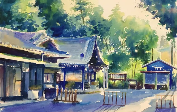 Nature, morning, temple, dereaya