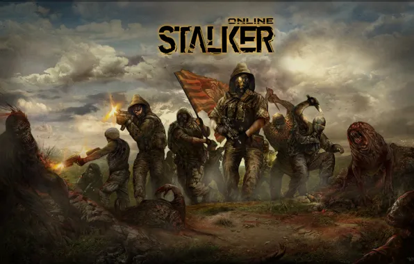 Picture flag, monsters, soldiers, stalker, area, stalkers