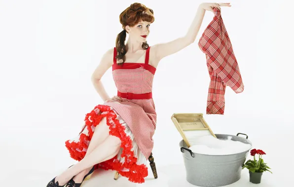 Picture style, redhead, wash, pin-up