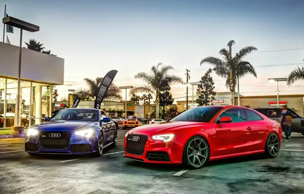 Picture blue, red, Audi, Audi rs5