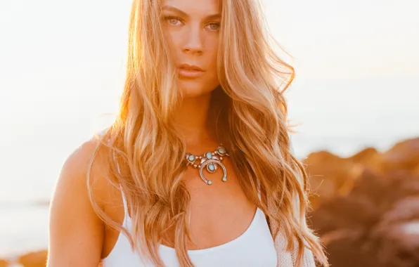 Look, girl, face, background, hair