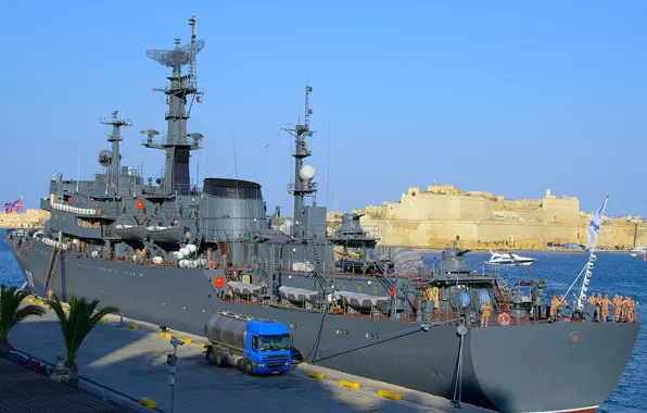 Ship, Malta, training, visit, Perekop