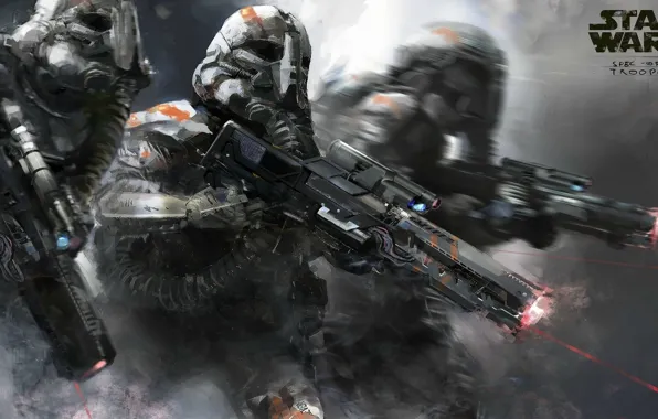 Picture star wars, gun, stormtrooper, artwork, movies