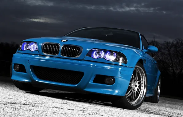 Picture the sky, clouds, blue, bmw, BMW, the evening, blue, e46