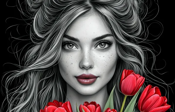Girls, Tulips