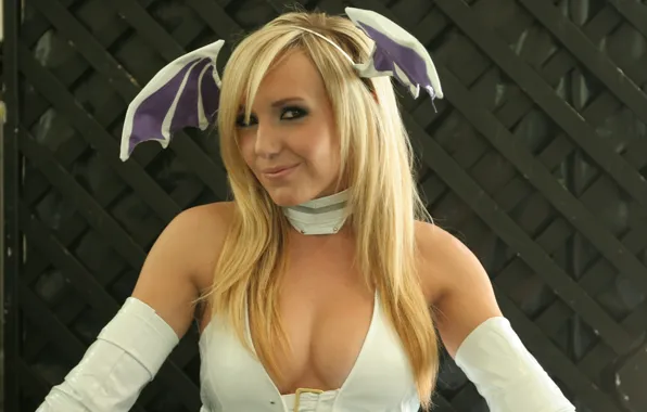 Girls, sexy, Morrigan, I love it, Darkstalkers, Jessica Nigri, White suit