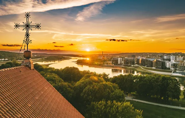 Lithuania, Kaunas, sunset
