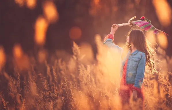 Picture hair, dress, jacket, girl, sunlight, Meg Bitton