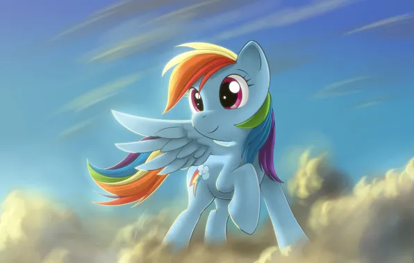 Picture pony, obloka, Rainbow Dash, My little pony