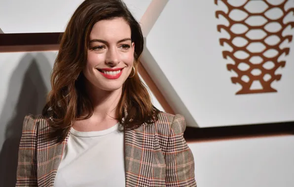Picture look, pose, smile, makeup, actress, singer, hair, Anne Hathaway