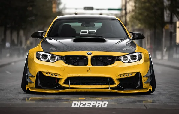 Auto, Yellow, BMW, Machine, BMW M3, Rendering, Dmitry Strukov, Dizepro