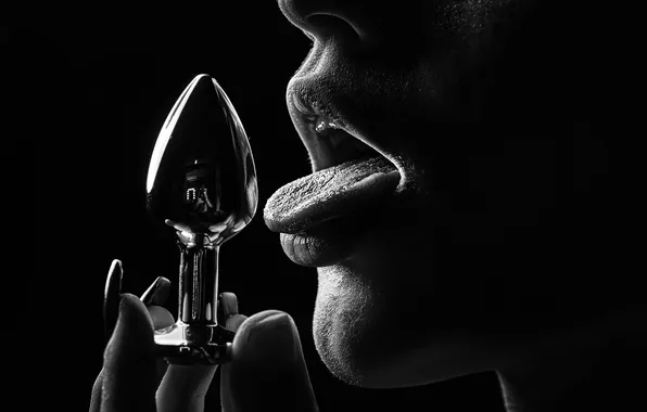 Woman, tongue, seduction, mouth, Kudryashov Alexey, unknown metal object