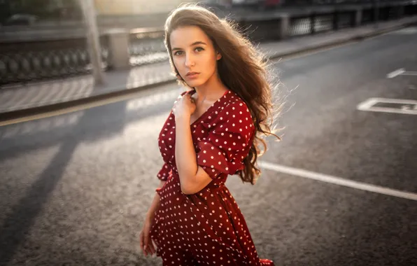 Look, the sun, pose, model, portrait, makeup, dress, hairstyle