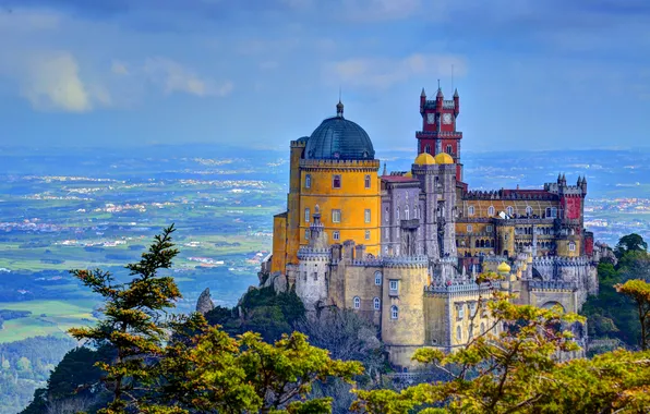 The city, photo, HDR, Portugal, Palace, Pena palace Sintra