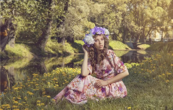 Model, wreath, Julia Suntsova