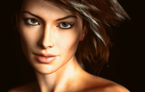 Picture look, girl, face, rendering, beauty