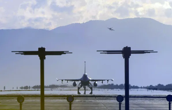 F-16, Fighting Falcon, UNITED STATES AIR FORCE, General Dynamics, the fourth generation fighter, American multifunctional …