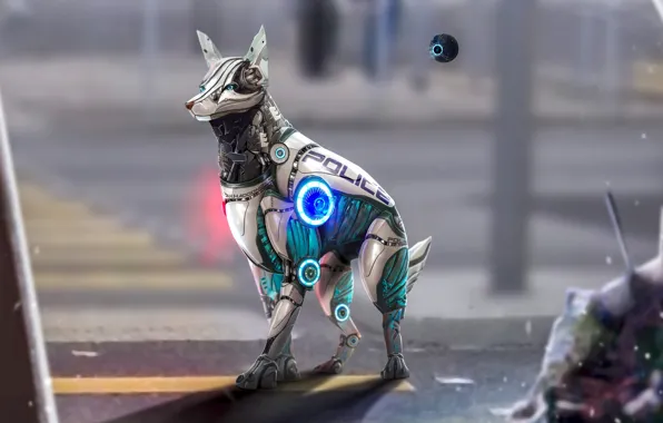 Dog, Robot, Police, Android, Fantasy, Dog, Police, Robot