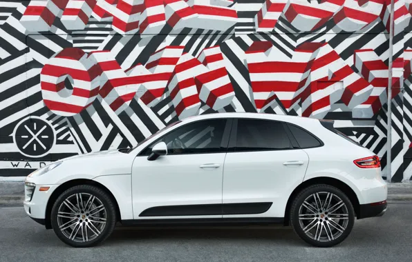 Wall, graffiti, Porsche, crossover, Macan