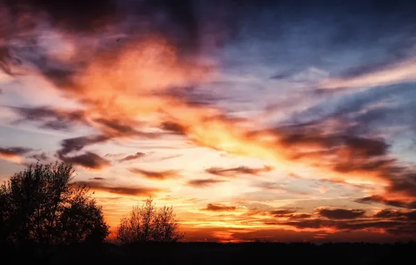 The sky, Red, Dawn, Al, Obloka, Vanilla