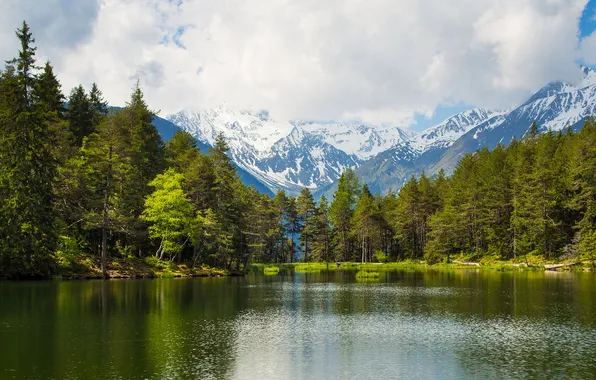 Landscape, mountains, lake, Tirol