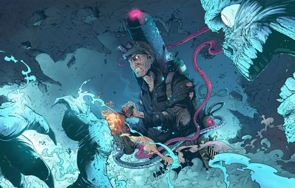 The demon, Ghost, fantasy, Ghost, art, Ghostbusters, Tonton Revolver, by Tonton Revolver