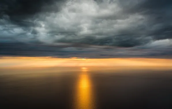 Sea, the sky, landscape, sunset