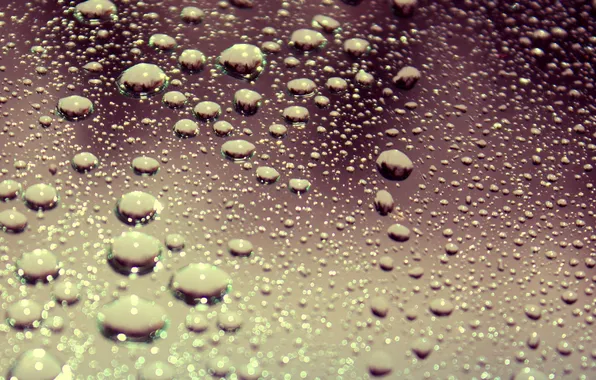 Picture glass, water, drops, macro, surface, drop