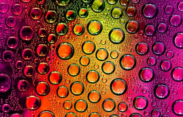 Picture glass, light, bubbles, color