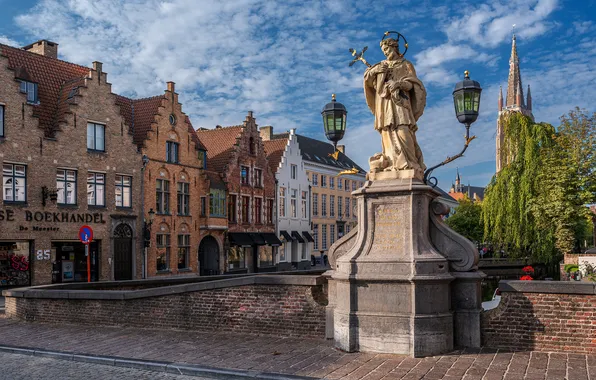 Home, Belgium, Bruges, Monuments, Street lights