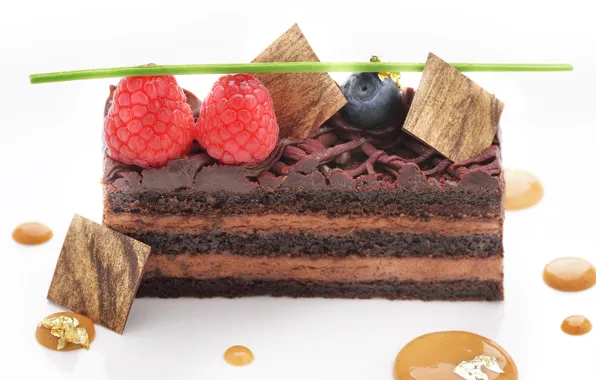 Berries, raspberry, cake, cake, caramel, blueberries