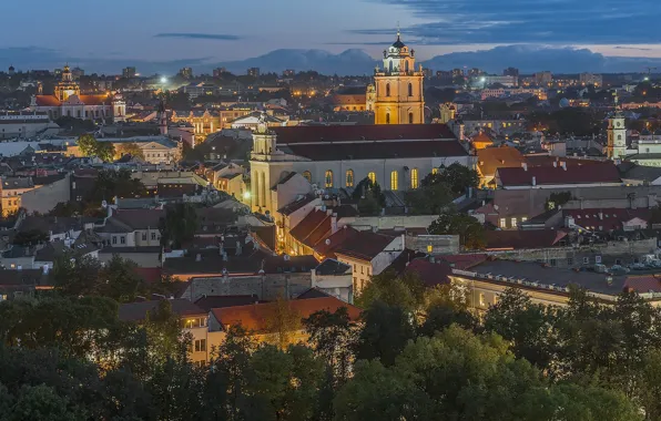 Picture building, panorama, Lithuania, Old town, Vilnius