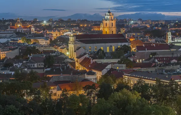 Building, panorama, Lithuania, Old town, Vilnius